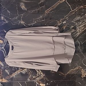 White house black market Silver/grey blouse Size 8